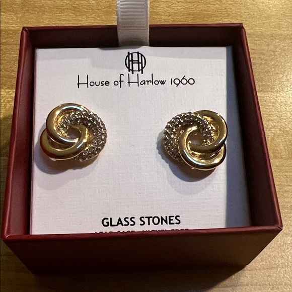 House of Harlow 1960 Jewelry - #0500+ House of Harlow 1960 Gold and Silver Twisted Earrings